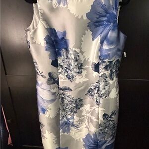 Preston & York Blue and White Sheath Midi Dress